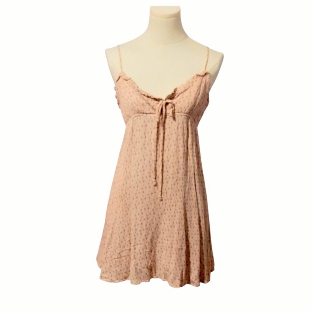 Papermoon Delicate Pale Pink and Silver Spaghetti Strap Dress Stars Size Large
